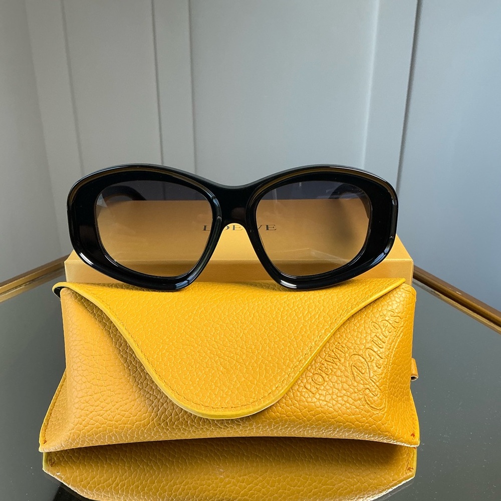 Loewe Black Frame Sunglasses with Brown Gradient Lenses